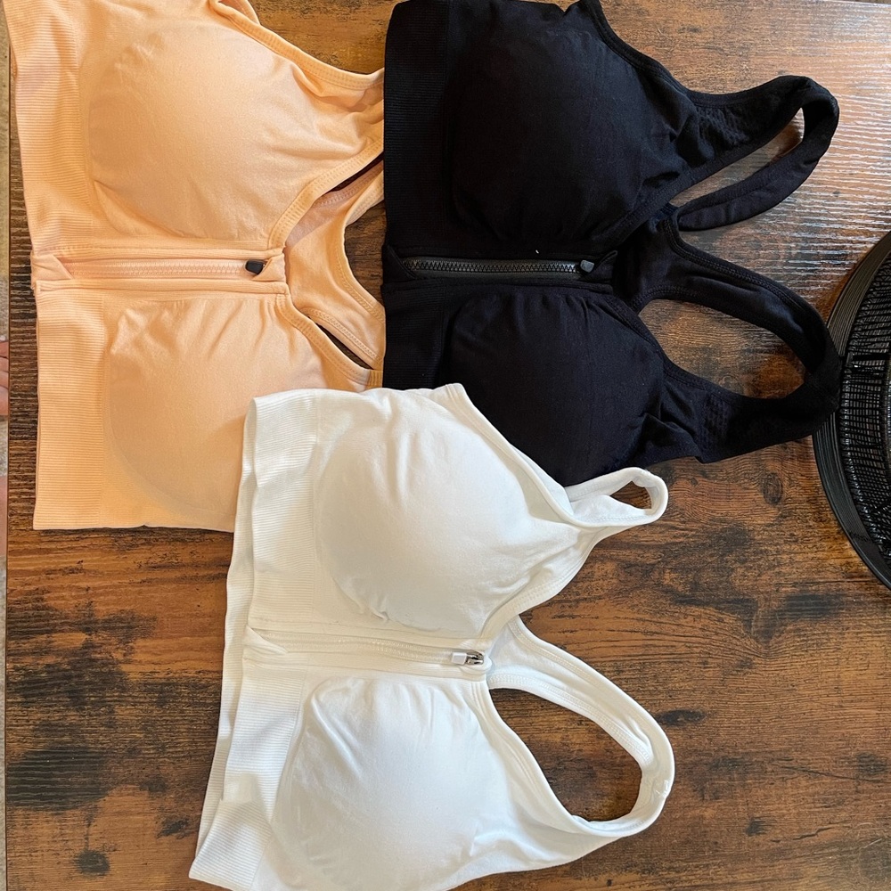 3-pack large sports bras for post-surgical or high-support work out